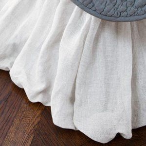 White linen bedskirt Soft Surroundings